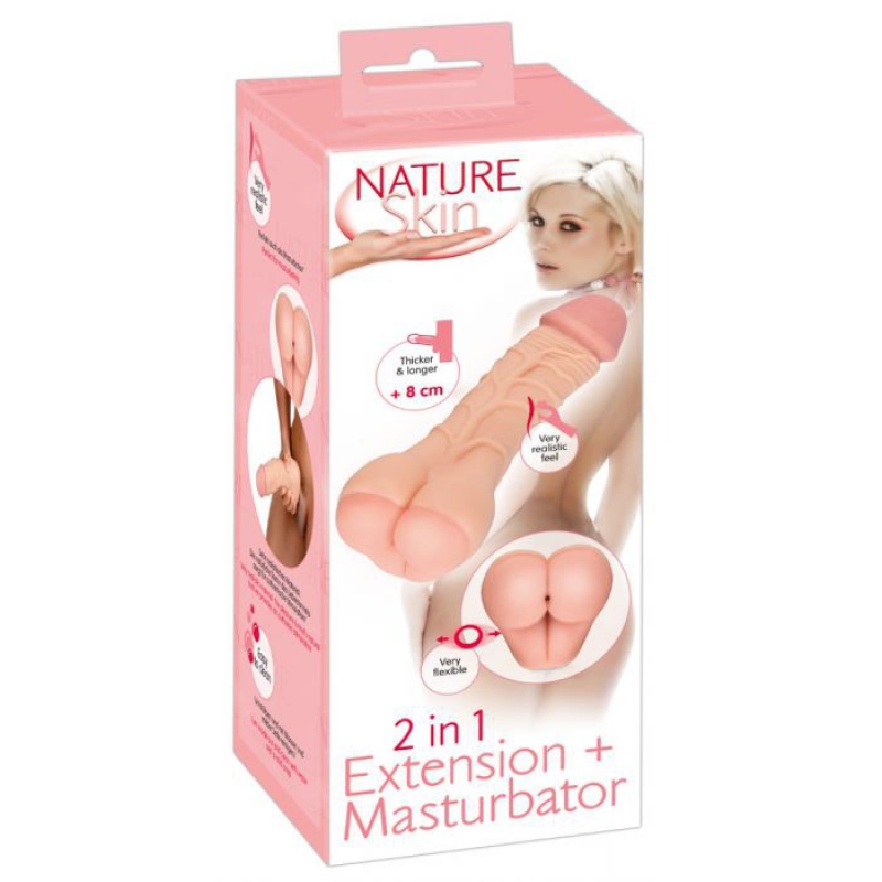 2 IN 1 EXTENSION & MASTURBATOR