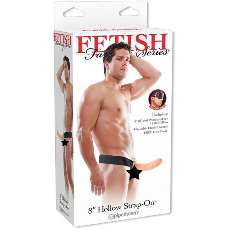 8 INCH HOLLOW STRAP ON SKIN