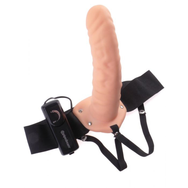Alternative view of VIBRATOR HOLLOW STRAP ON SKIN 8 INCH