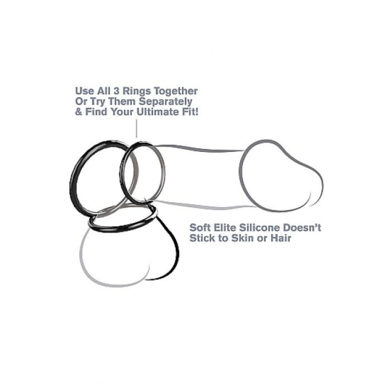 Alternative view of Silicone 3-Ring Stamina Set