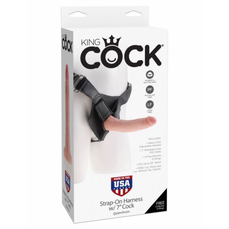 KING COCK STRAP-ON HARNESS WITH 7’’ DONG