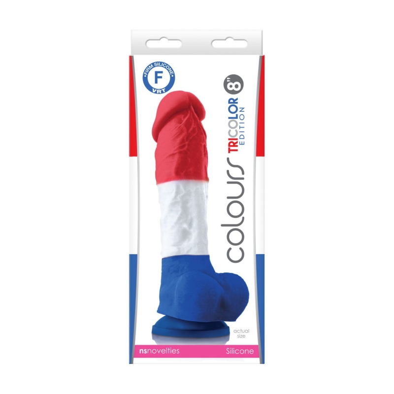 Alternative view of Tricolor Dildo 8 Inch