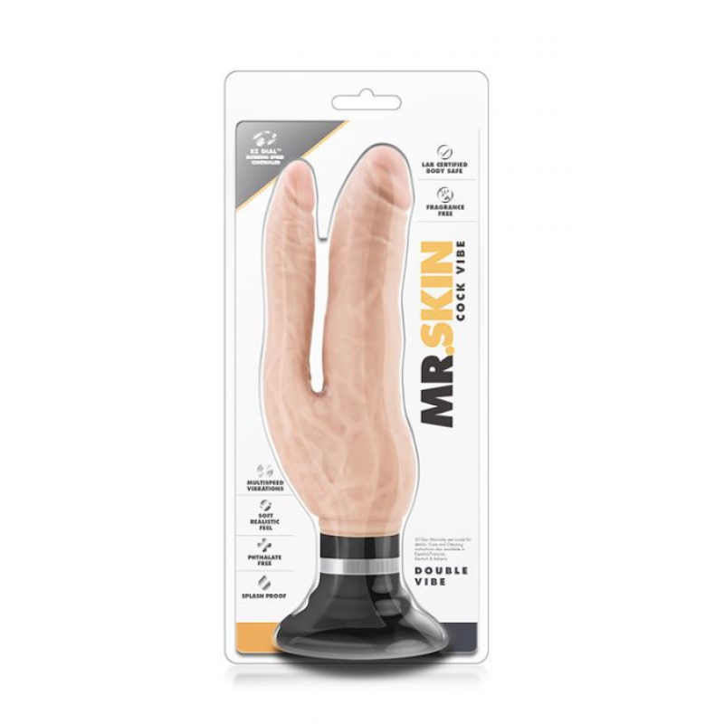Alternative view of MR. SKIN COCK VIBES DOUBLE VIBE BEIGE