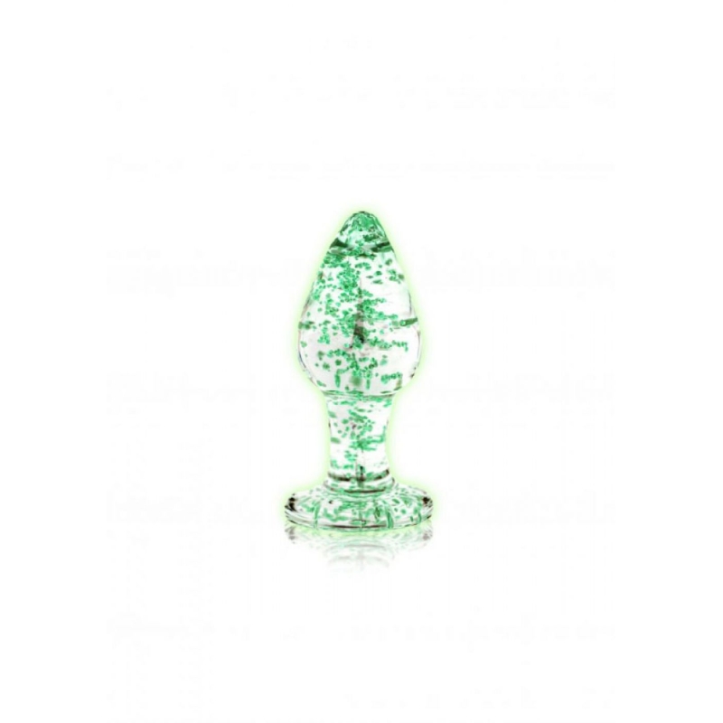 GLASS BUTT PLUG GLOW IN THE DARK MEDIUM