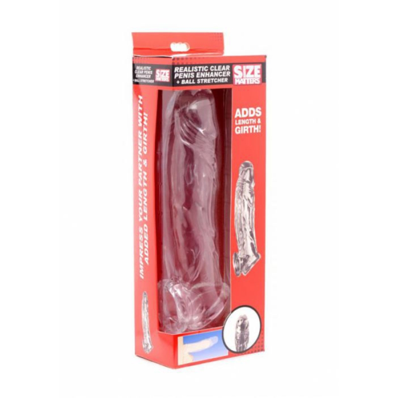 Alternative view of REALISTIC CLEAR PENIS ENHANCER AND BALL STRETCHER