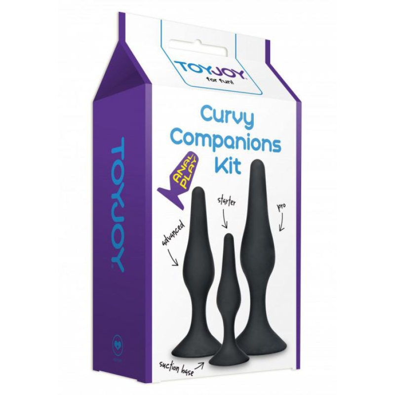 Alternative view of Curvy Companions Butt Plug Kit 3pcs Black