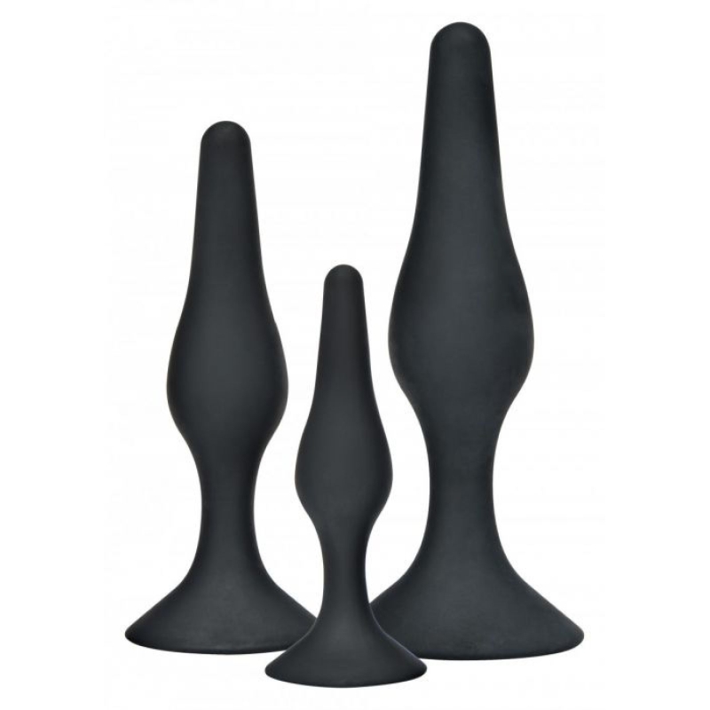 Curvy Companions Butt Plug Kit 3pcs Black