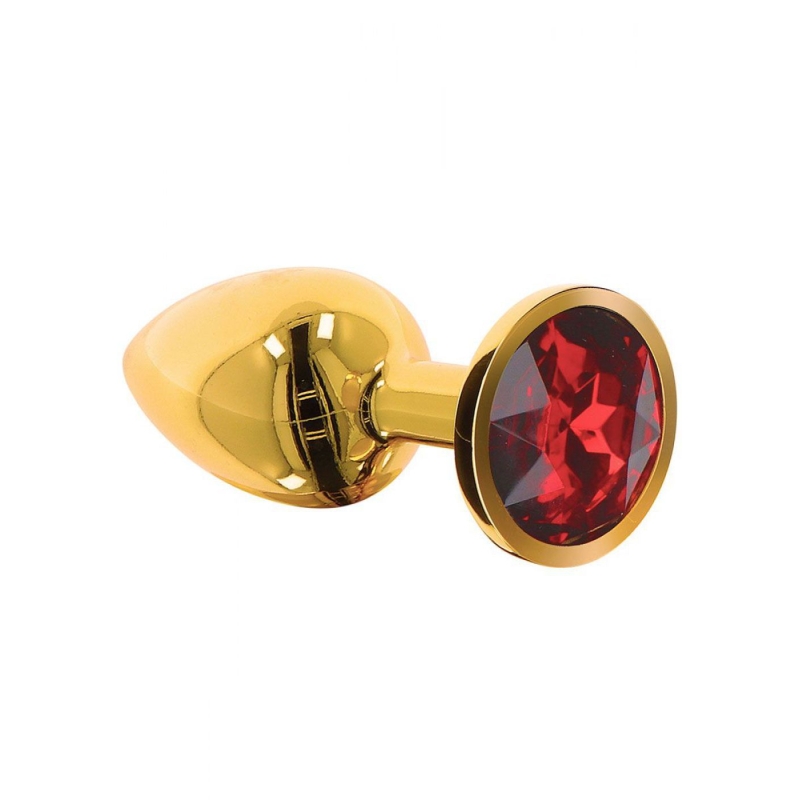 Alternative view of Butt Plug With Diamond Jewel Large Gold