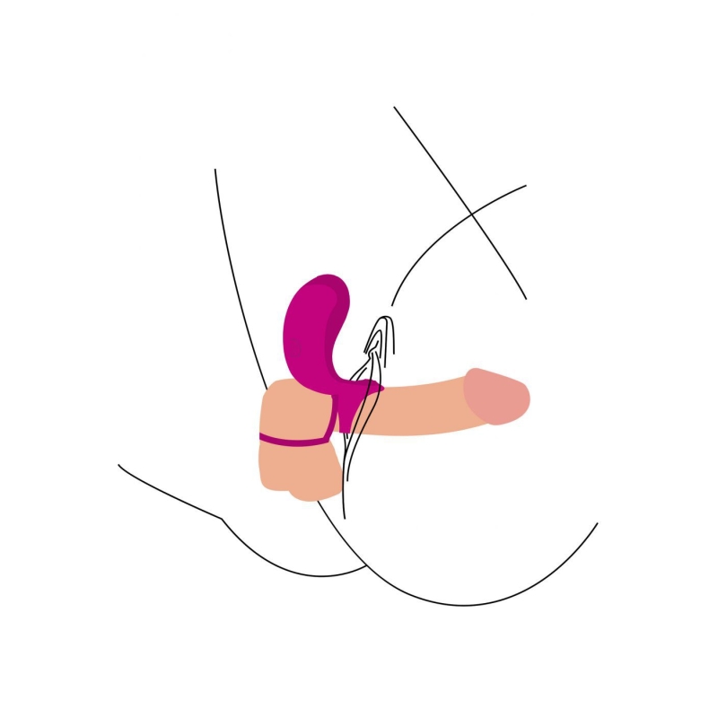 Alternative view of Couples Stimulator Ring Fuchsia