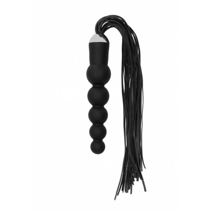 Black Whip With Curved Silicone Dildo Black 11,5cm