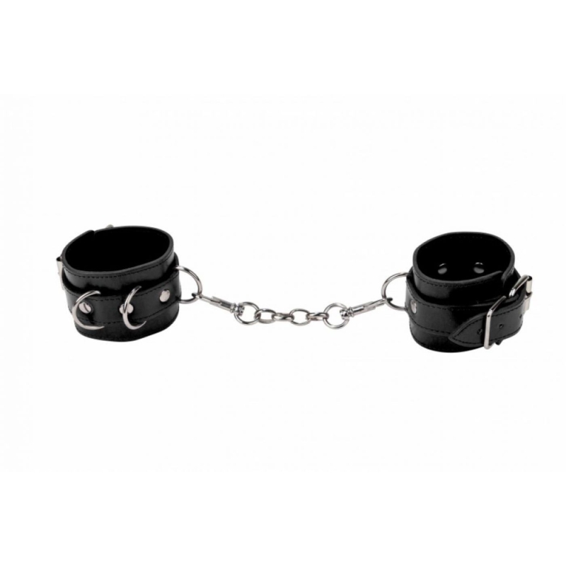 Alternative view of LEATHER CUFFS - BLACK