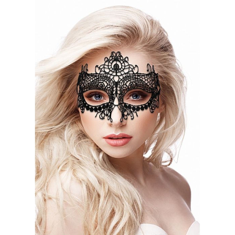QUEEN BLACK LACE MASK - BLACK