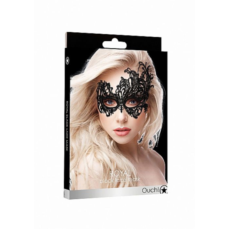 Alternative view of ROYAL BLACK LACE MASK - BLACK