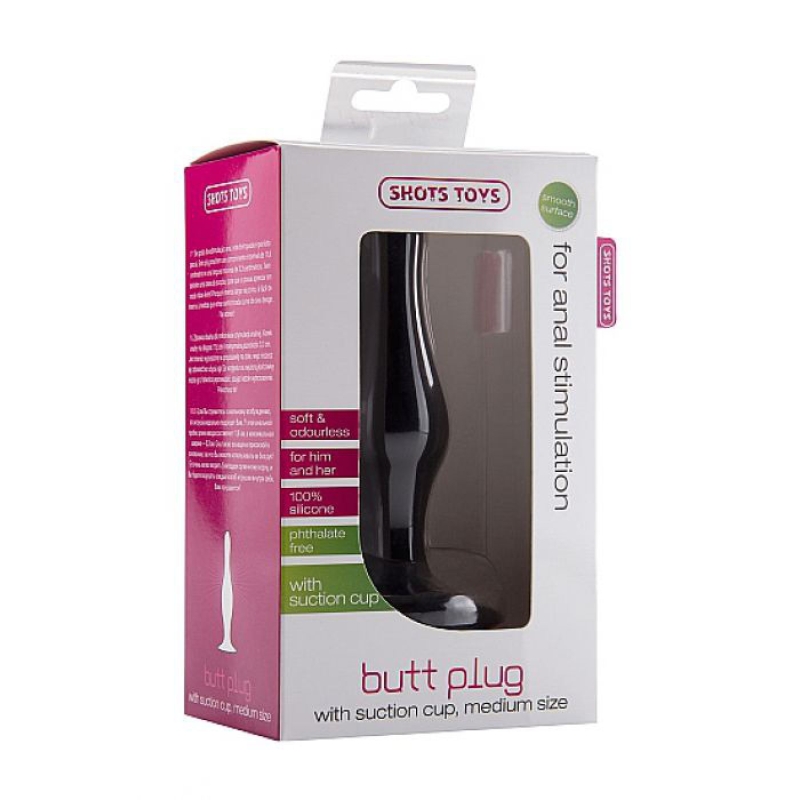 Alternative view of BUTT PLUG WITH SUCTION CUP MEDIUM BLACK