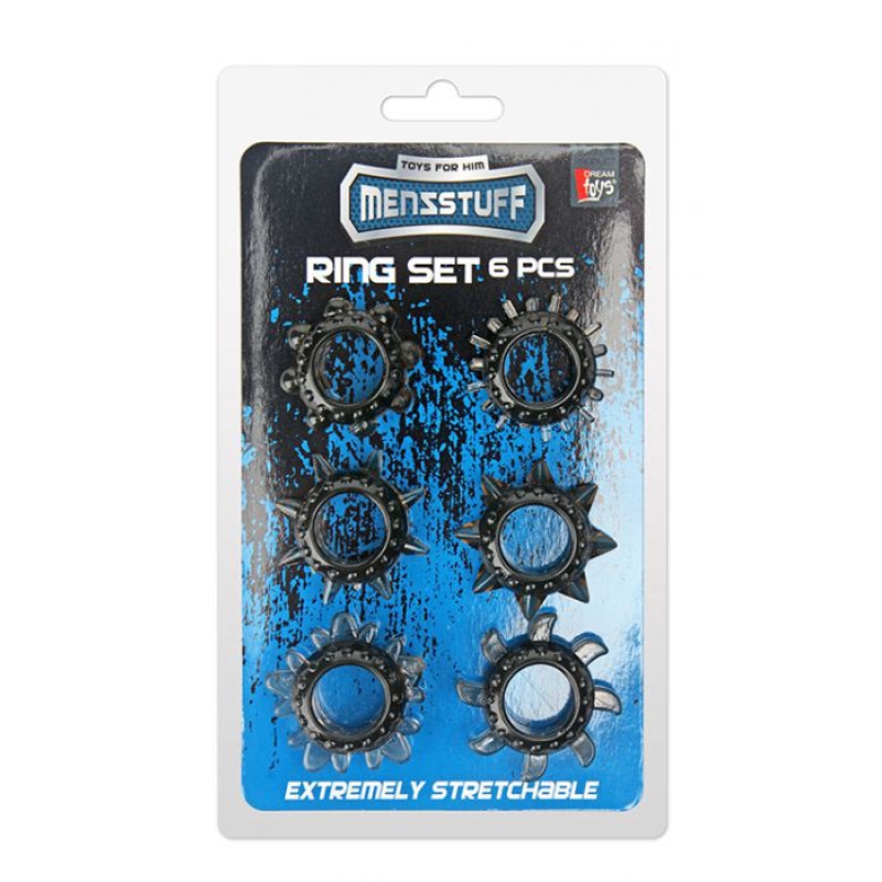 Alternative view of Menzstuff 6pc Strecheable Ring Set