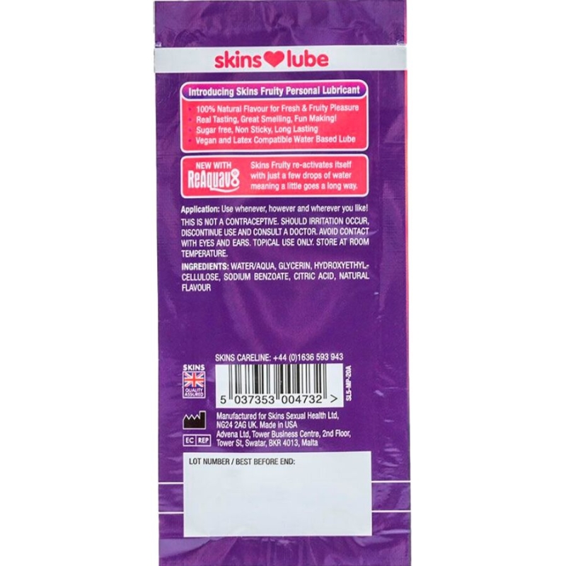 Alternative view of SKINS - FRUITY WATER-BASED LUBRICANT MANGO & PASSION FRUIT SINGLE-DOSE 5 ML