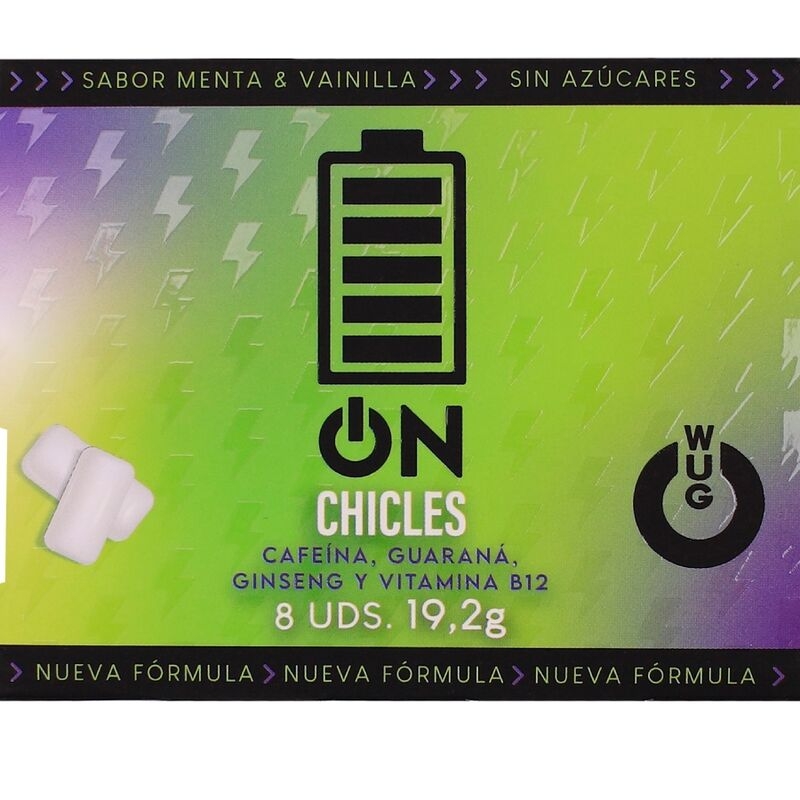 WUG On – Instant Energy in Chewing Gum Format BLISTER 8 UNITS