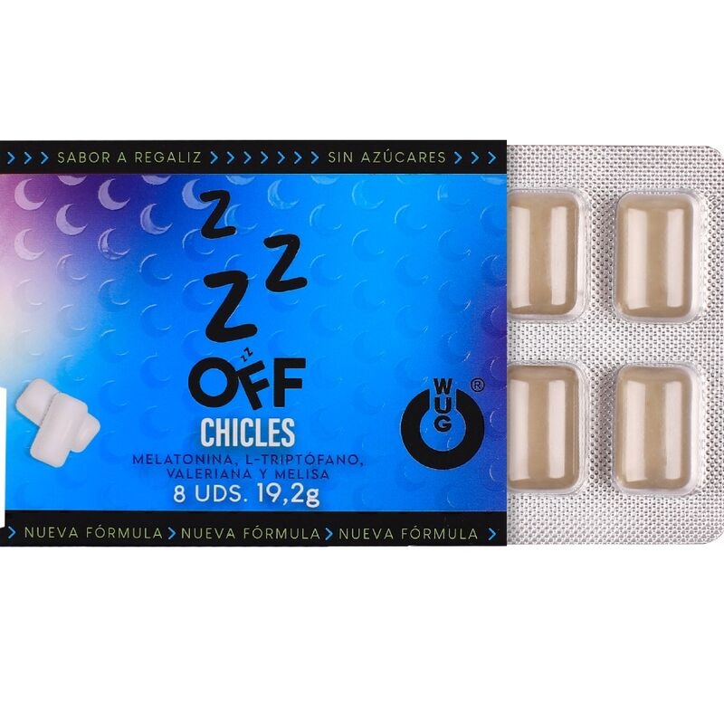 Alternative view of WUG Off - The functional chewing gum that helps you relax and sleep better. BLISTER OF 8 PACKS