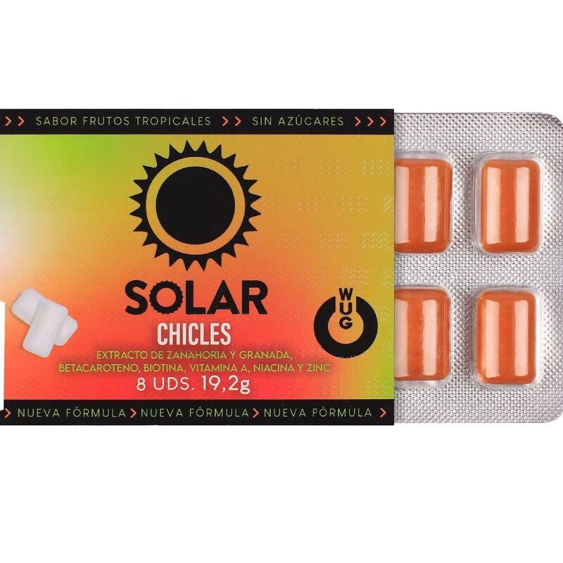 Alternative view of WUG Solar - The chewing gum that prepares your skin for the sun. BLISTER OF 8 UNITS