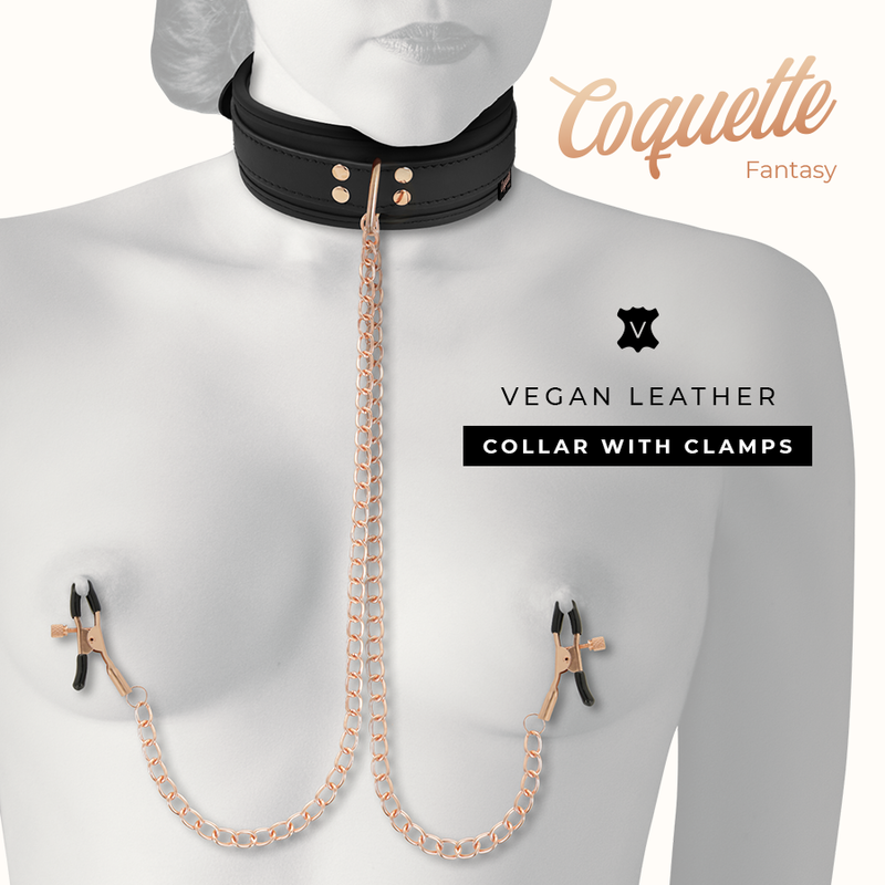 Alternative view of COQUETTE CHIC DESIRE - FANTASY NIPPLE CLAMP NECKLACE WITH NEOPRENE LINING