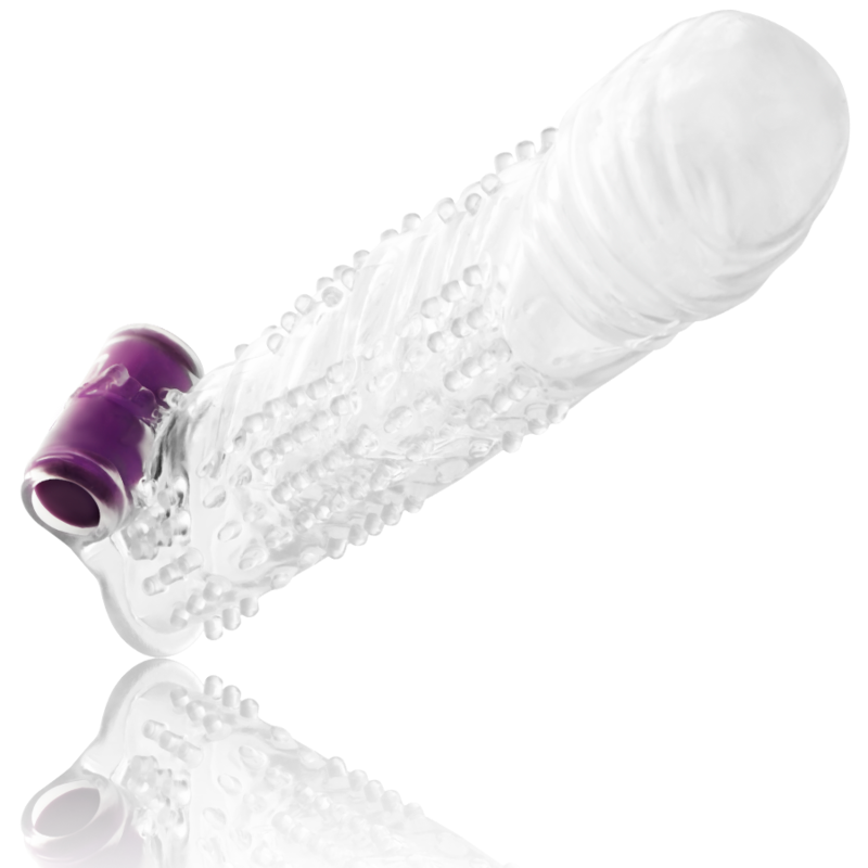 Alternative view of OHMAMA - TEXTURED PENIS SHEATH WITH VIBRATING BULLET