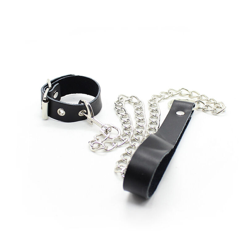 Alternative view of OHMAMA FETISH - PENIS NECKLACE AND LEATHER STRAP WITH METAL CHAIN