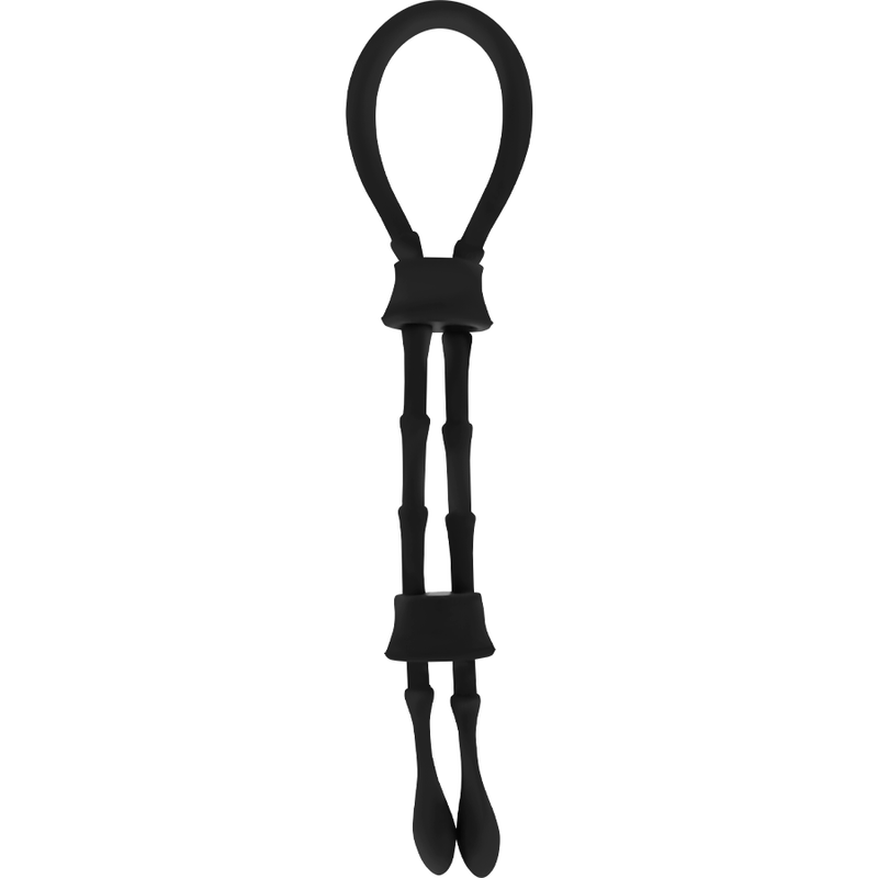 Alternative view of OHMAMA FETISH - SILICONE CORD-COCK AND TESTICLES RING