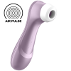 Lavender handheld facial massager with a round white silicone head and Air Pulse logo nearby (informational product image).