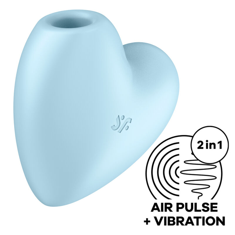 SATISFYER - CUTIE HEART AIR PULSE STIMULATOR VIBRATOR BLUE