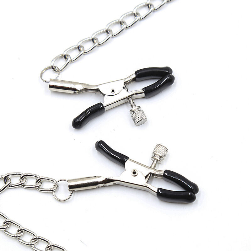 Alternative view of OHMAMA FETISH BLACK BALL GAG WITH NIPPLE CLAMPS