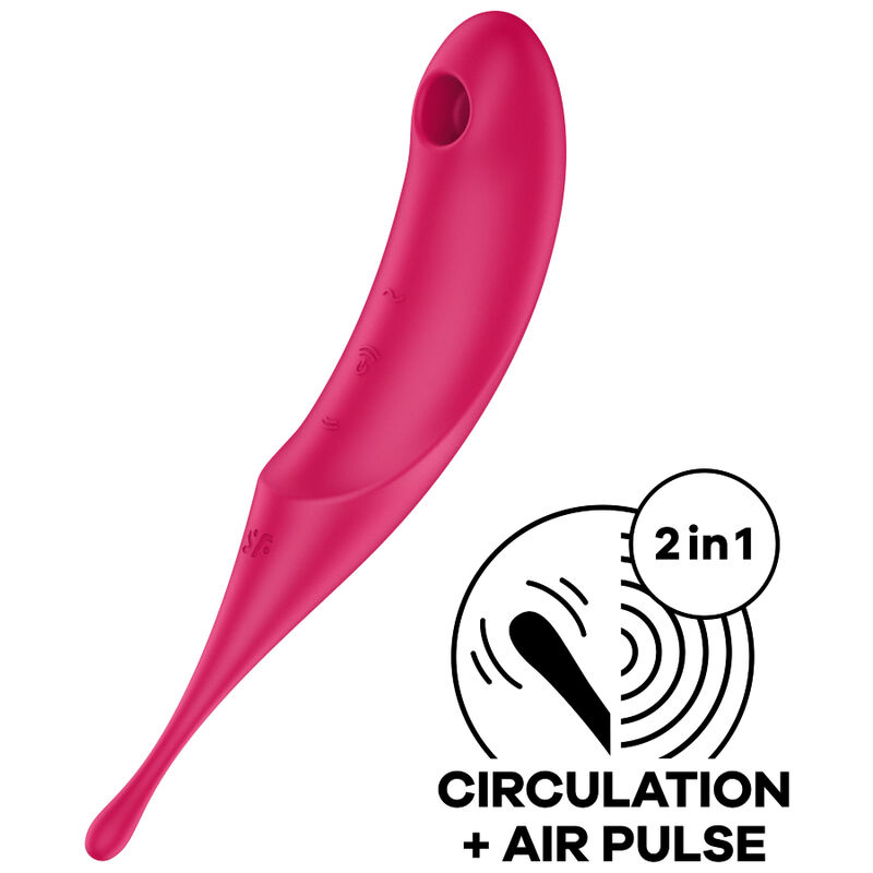 SATISFYER - TWIRLING PRO AIR PULSE STIMULATOR VIBRATOR RED