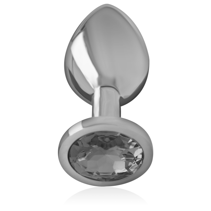 Alternative view of INTENSE - ALUMINUM METAL ANAL PLUG WITH BLACK CRYSTAL SIZE S
