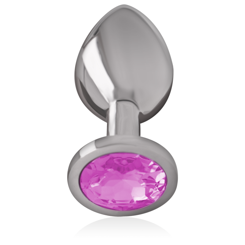 Alternative view of INTENSE - ALUMINUM METAL ANAL PLUG WITH PINK CRYSTAL SIZE S
