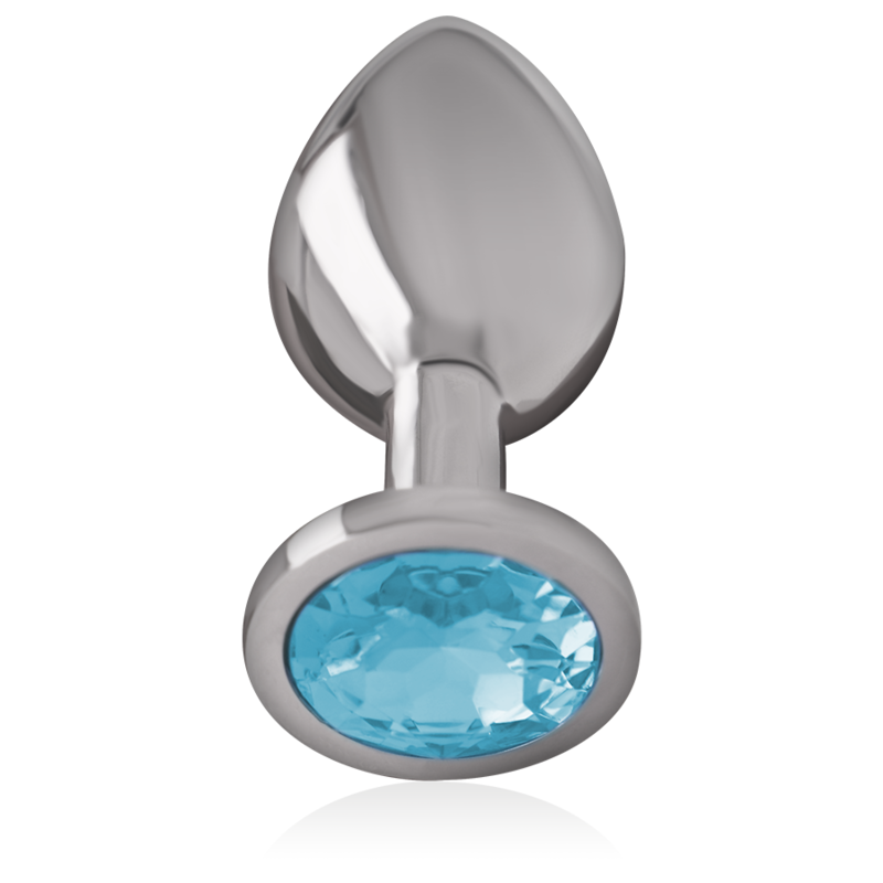 Alternative view of INTENSE - ALUMINUM METAL ANAL PLUG WITH BLUE CRYSTAL SIZE L