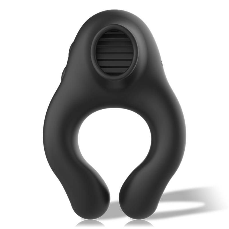 BLACKSILVER - SILICONE VIBRATOR RING 3 MOTORS RECHARGEABLE BLACK