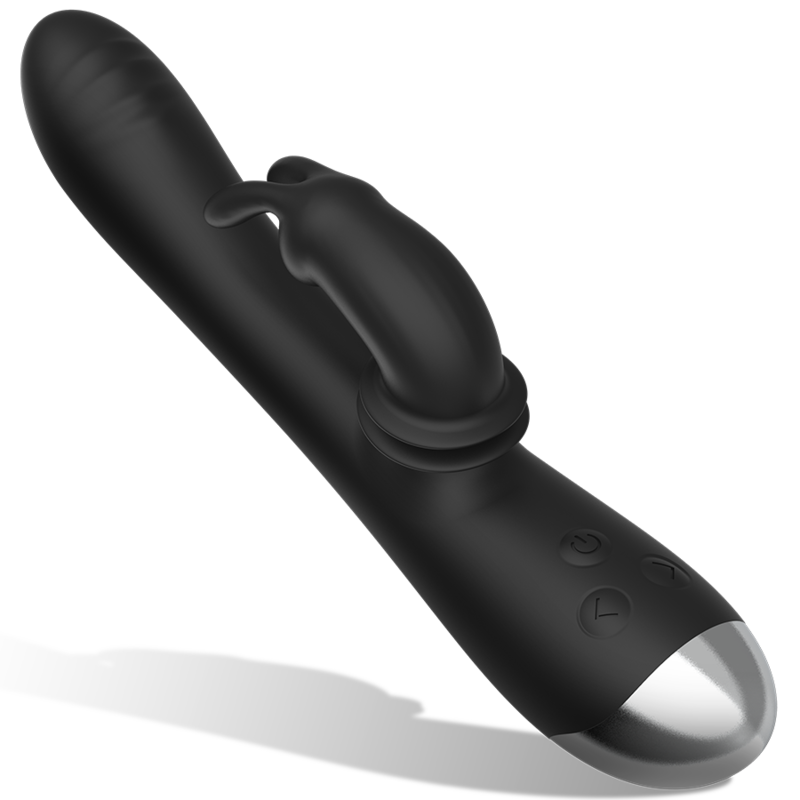 Alternative view of BLACKSILVER - DJ. ADAM RECHARGEABLE SILICONE RABBIT STIMULATOR BLACK