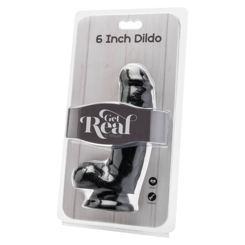 Alternative view of GET REAL - DILDO 12 CM WITH BALLS BLACK