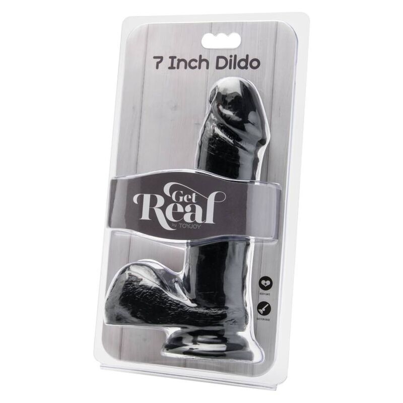 Alternative view of GET REAL - DILDO 18 CM WITH BALLS BLACK
