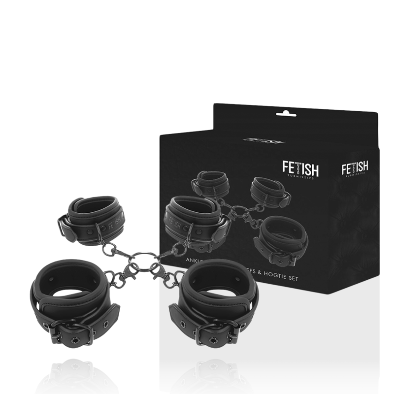 Alternative view of FETISH SUBMISSIVE - SET OF HAND AND ANKLE HANDCUFFS WITH NOPRENE LINING