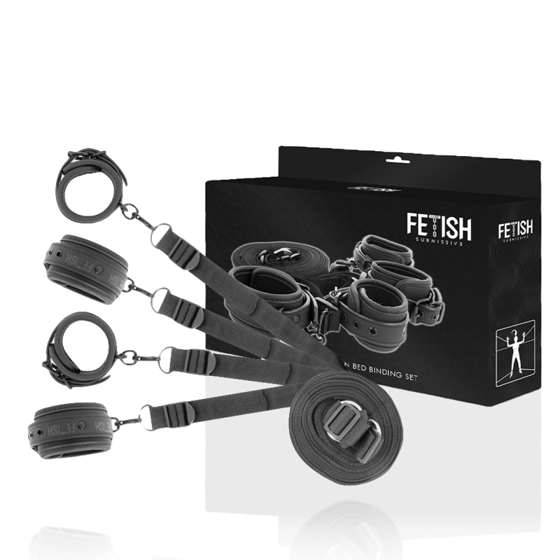 Alternative view of FETISH SUBMISSIVE - SET OF HANDCUFFS AND TIES WITH NOPRENE LINING