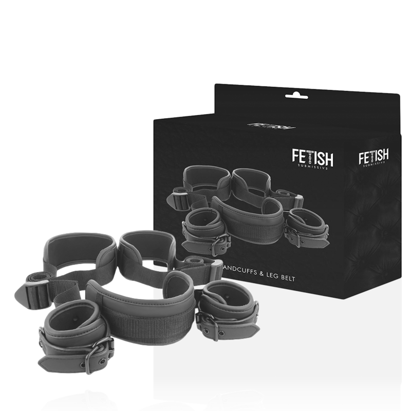 Alternative view of FETISH SUBMISSIVE - OPEN LEGS POSITION WITH NOPRENE LINING HANDCUFFS