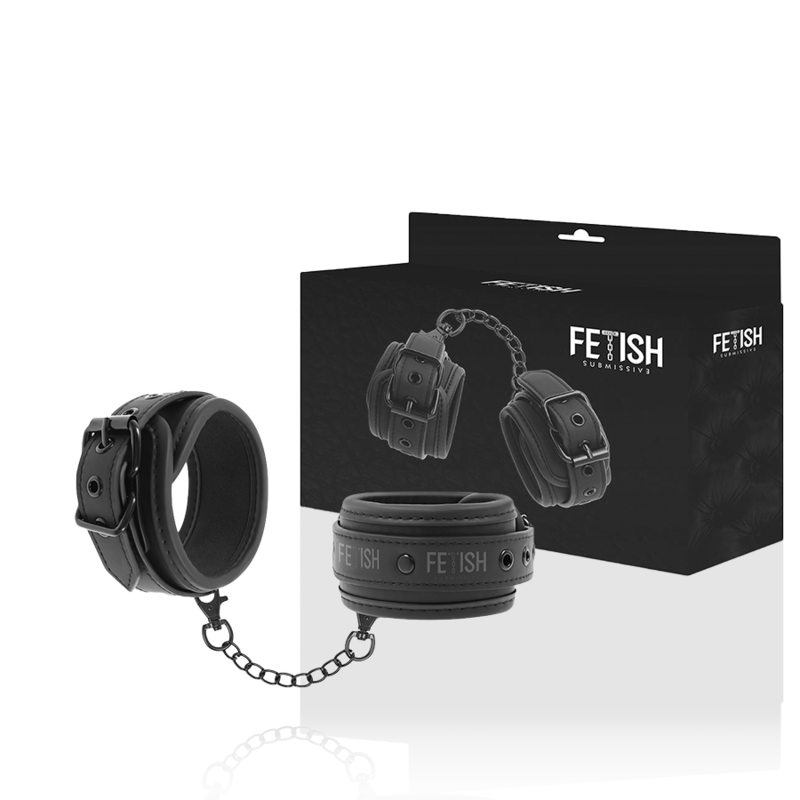 Alternative view of FETISH SUBMISSIVE - VEGAN LEATHER HANDCUFFS WITH NOPRENE LINING