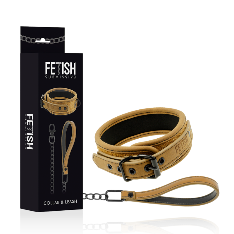 Alternative view of FETISH SUBMISSIVE ORIGEN - NEOPRENE LINED NECKLACE WITH CHAIN