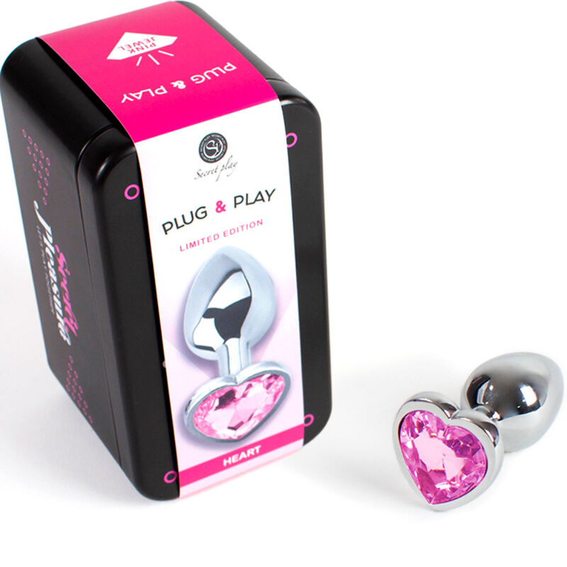 Alternative view of SECRETPLAY - METAL BUTT PLUG FUCHSIA HEART SMALL SIZE 7 CM