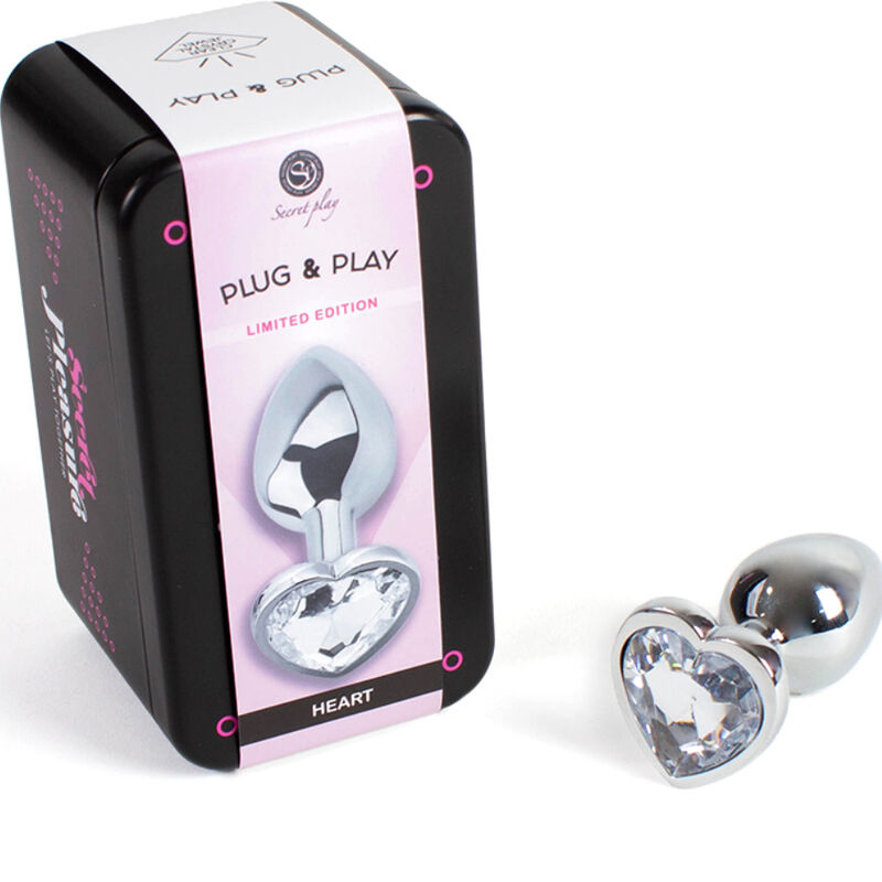 Alternative view of SECRETPLAY - METAL BUTT PLUG CLEAR CRYSTAL HEART SMALL SIZE 7 CM