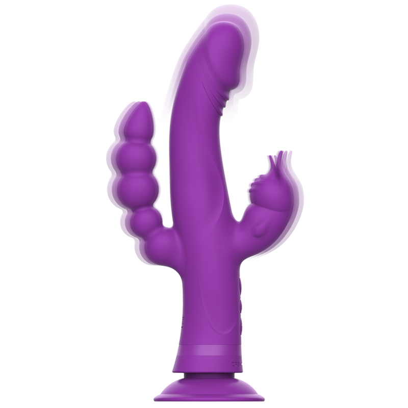 Alternative view of INTENSE - CASANOVA RABBIT SILICONE VIBRATOR TRIPLE MOTOR PURPLE