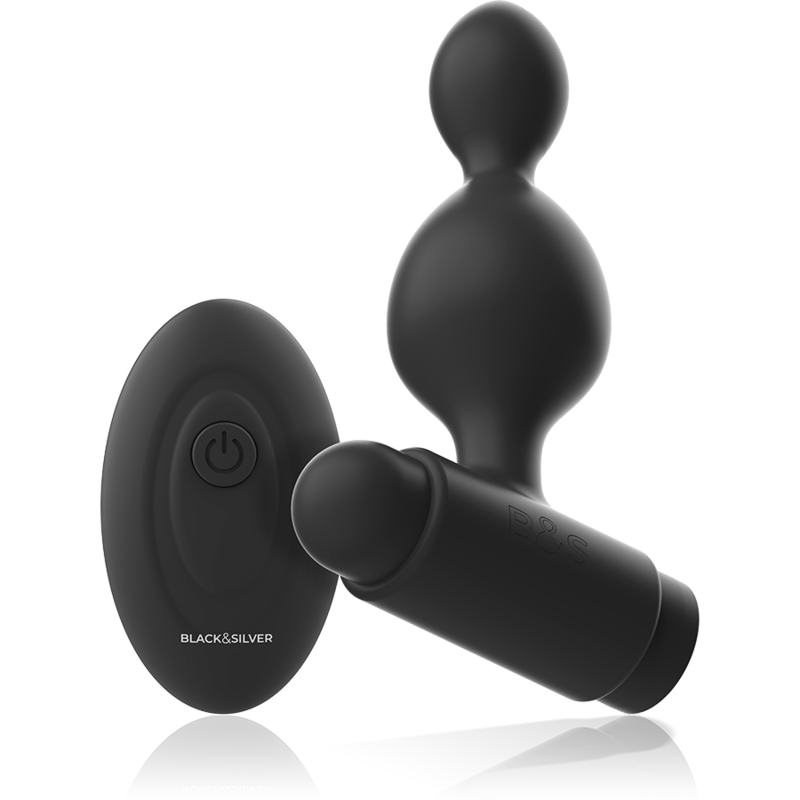 Alternative view of BLACKSILVER - TUCKER SMALL SILICONE ANAL PLUG REMOTE CONTROL