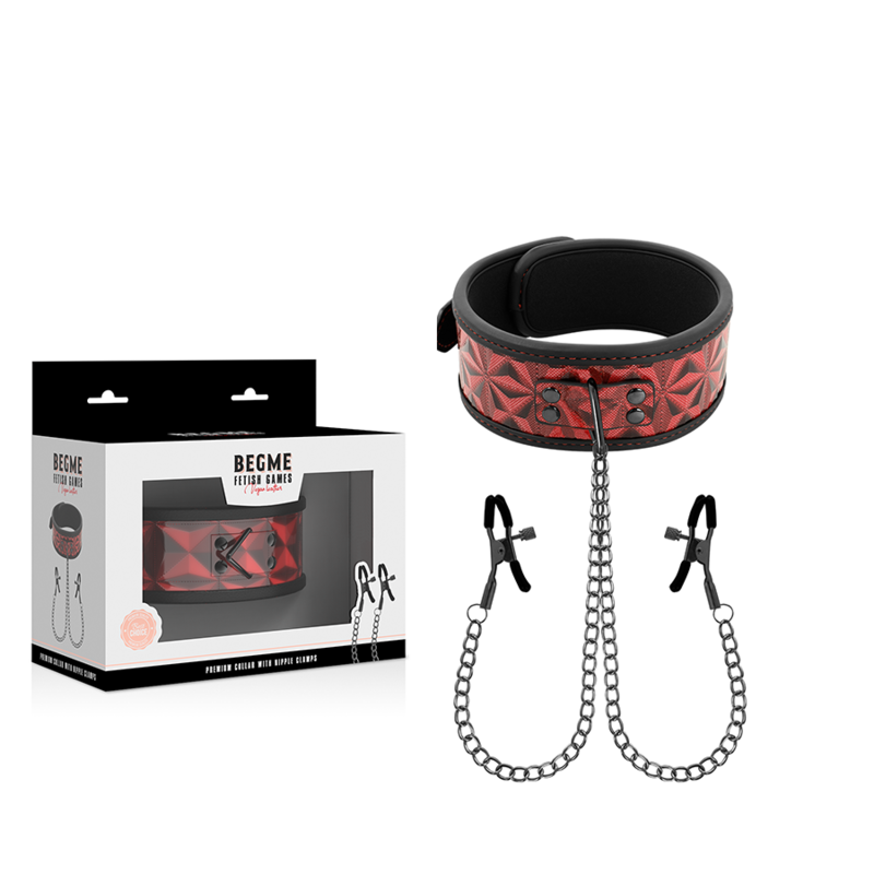 Alternative view of BEGME - RED EDITION COLLAR WITH NIPPLE CLAMPS WITH NEOPRENE LINING