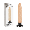 Beige dildo with suction base standing beside its gray-and-white box labeled BASE COCK and Twix branding.