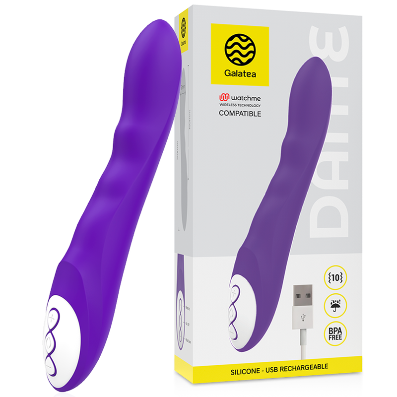 Alternative view of GALATEA - DANTE LILAC VIBRATOR COMPATIBLE WITH WATCHME WIRELESS TECHNOLOGY